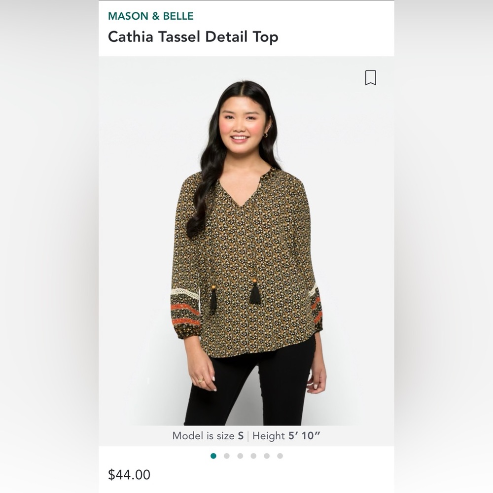 Mason & Belle Tassel Detail Blouse